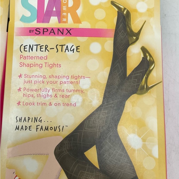 Star Power By Spanx Enter - Stage Patterned Shaping Tights Size B - Picture 2 of 3